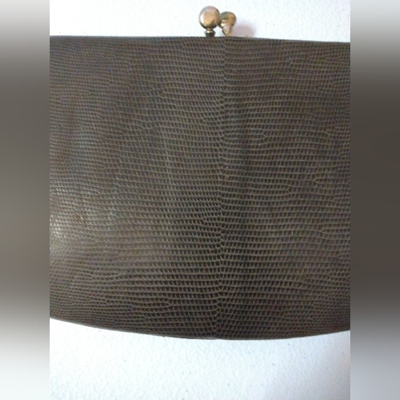 Lesco super chic vintage lizard genuine lizard skin small clutch in cognac EUC - Picture 10 of 11